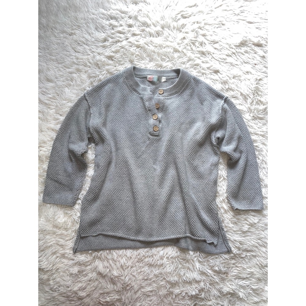 Free People Beach Hailee Waffle Knit Henley Sweater
